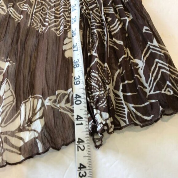 Chico's Brown Tropical Swim Cover Tie Front Sheer Beach Size 2 Marianne MSRP$108 - Picture 9 of 12
